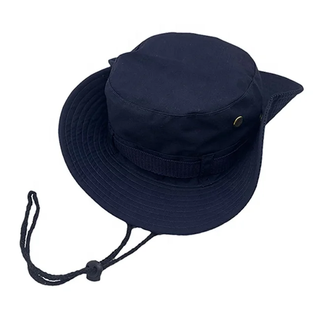 Classic wholesale cotton/polyester ripstop cowboy hats for hiking and fishing bucket hat wide bonnie hat with string