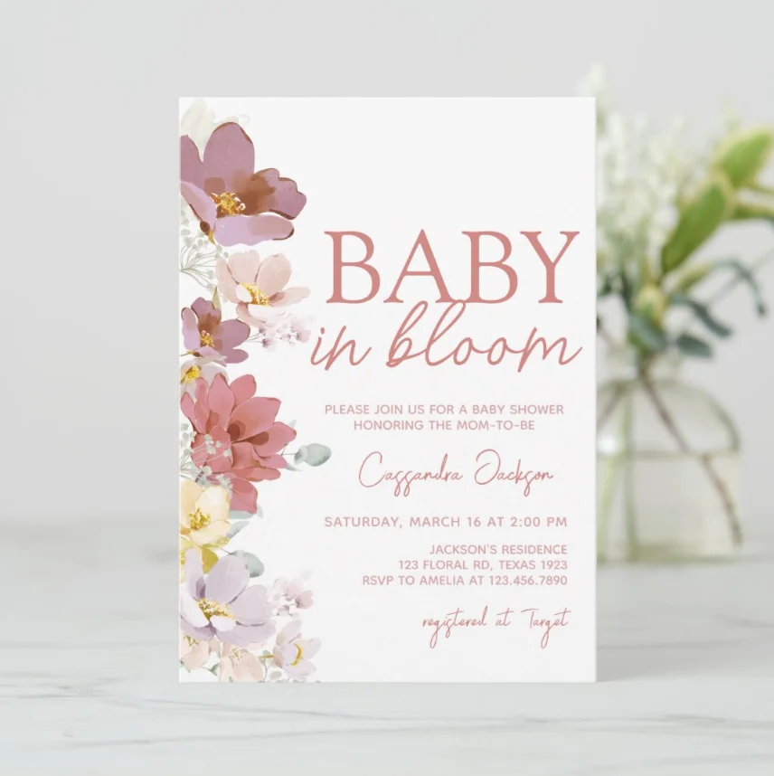 Bear Balloons Bearly Wait Baby Shower christening Invitation card