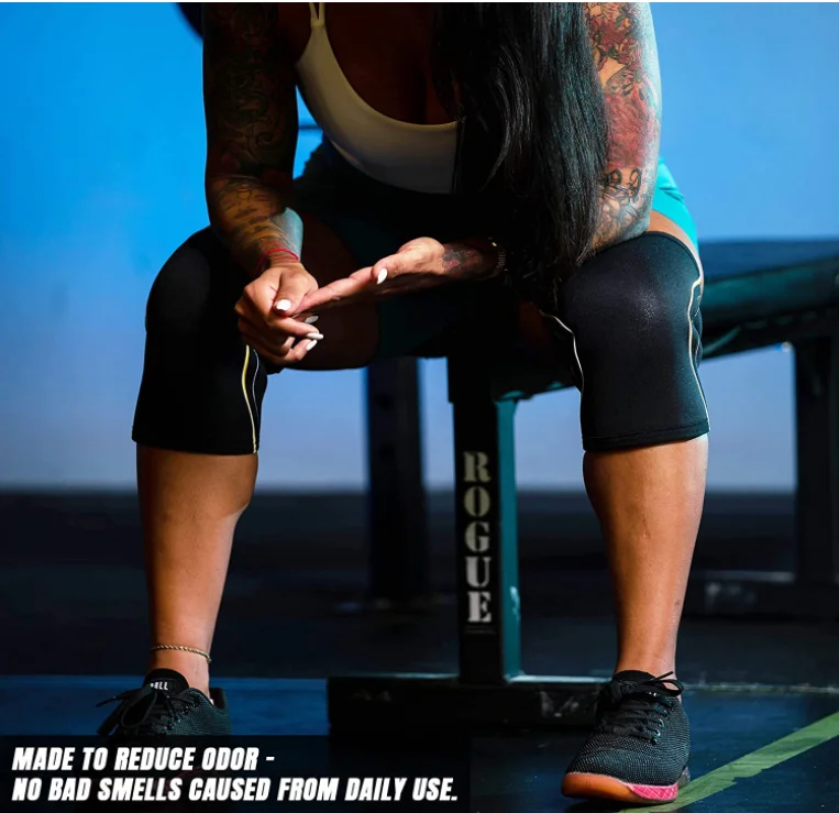 Men Gym Sports Protect Elbow 6mm Neoprene Weight Training Powerlifting Winter Long Warm Knee Sleeves Brace Pads