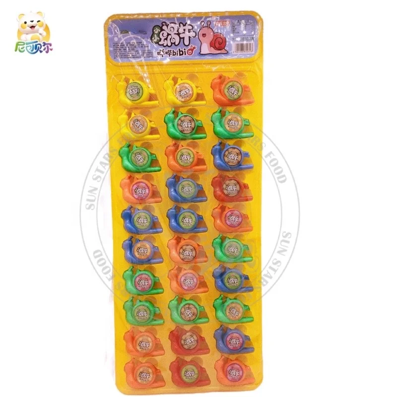 Plastic Snail Whistle Toys With Empty Candy Tube For Kids Candy Package