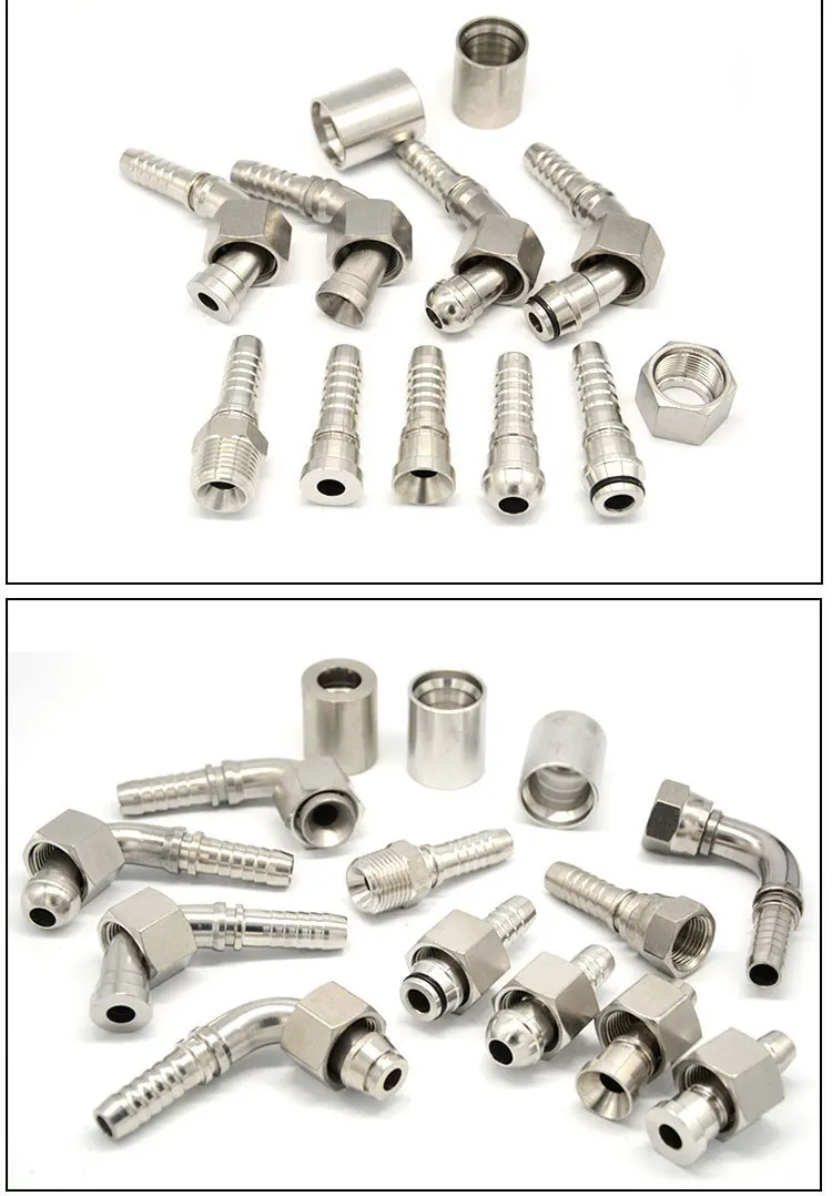 20411y Din Light Swivel Straight One Piece Crimp Hydraulic Fitting Hose Coupler Parker 1ca43
