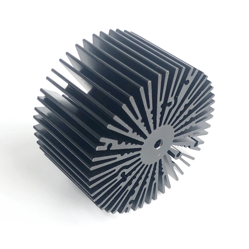 Black anodized custom aluminum heatsink round LED heatsink 70*40mm