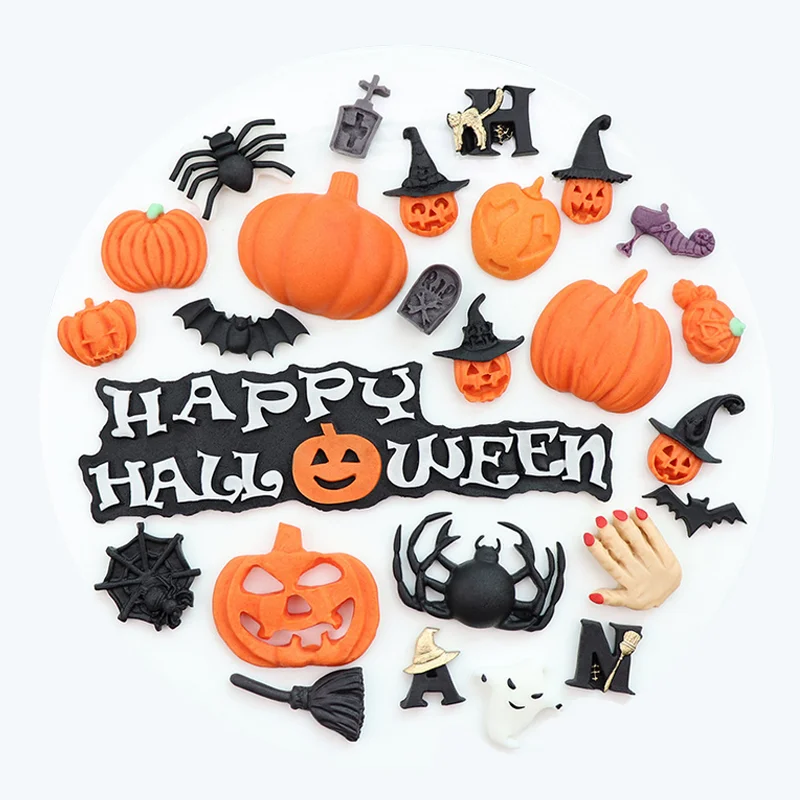 3D Fondant Molds, Halloween Theme Silicone Chocolate Gum Paste Mould, Halloween Cake Top Decorating Tools DiY Mould