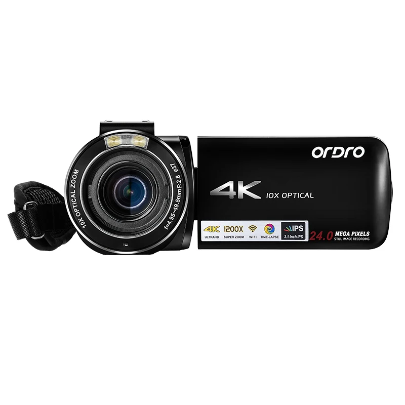 
AC7 10X Optical Zoom Outdoor Wedding 4K Ultra HD Camcorder Professional Video Camera 