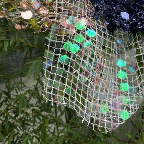 NEW chemical embroidery mesh golden color 100% polyester embroidery  mesh  for dress fabric