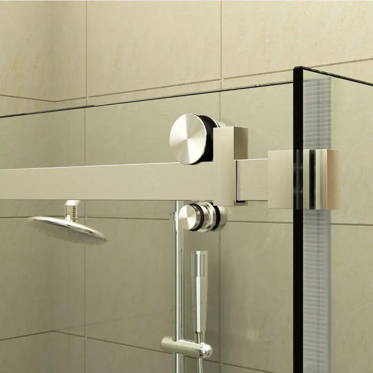 Durability Frameless Tempered Glass Shower Room with Stainless Steel Barn Sliding Door Hardware