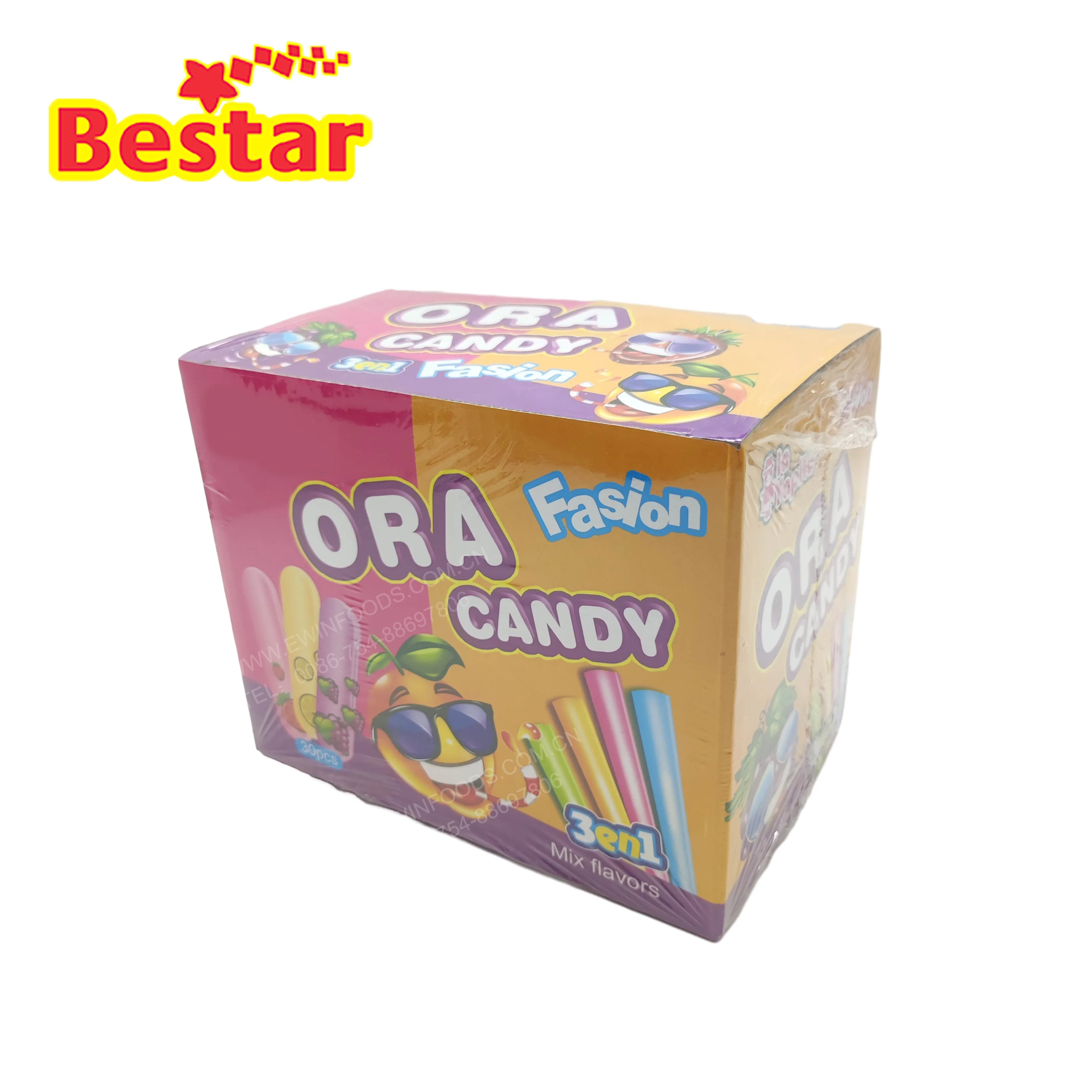 3 in 1 candy mix flavor sour candy stick sour powder candy CC stick hot selling product