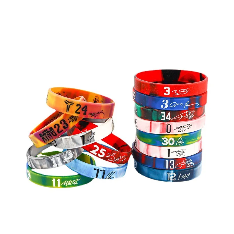 Basketball bracelet player avatar inspirational lava camouflage silicone sports wristband star bracelet sports bracelet
