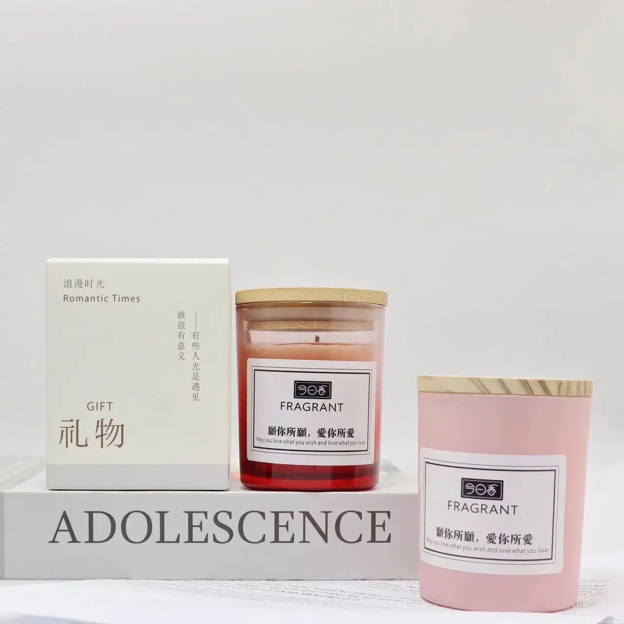 2024 Aroma Therapy Candle Luxury Aromatherapy Candle Bulk Soy Wax Glass Jar Scented Candle Set with Wooden Lid