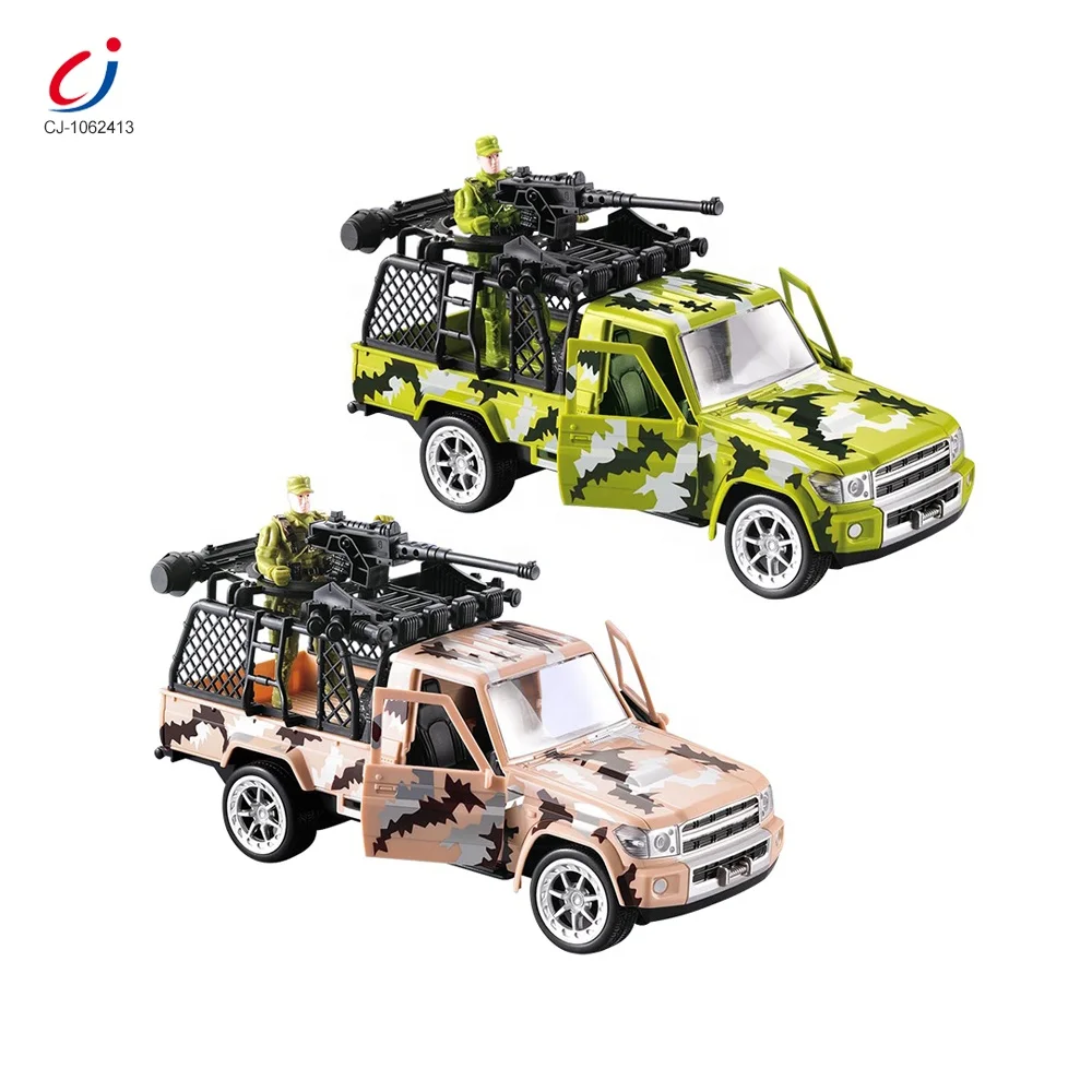 Newly designed 4 channel remote control open door pickup truck plastic army men toy and cars