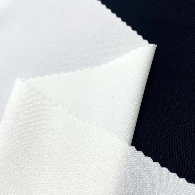 New design shiny white nylon spandex fabric recycled stretch fabric for swimwear  women bikini sexy swimsuit