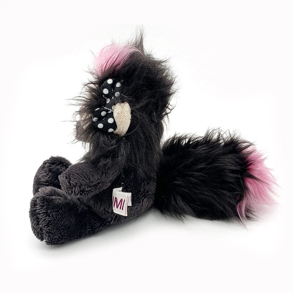 China manufacturer stuffed big eyes animal toys soft long hair purple doll stuffed baby toy