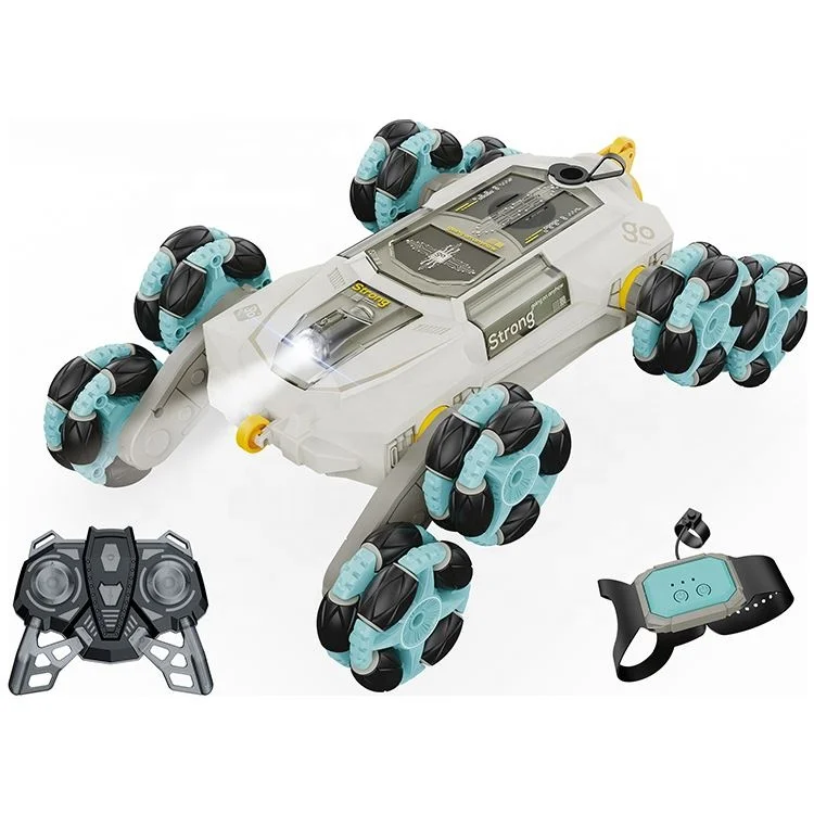 Handa Newest Stunt Variant Explosion Wheel Gesture Sensing Control Twist Car Drift Toys Tank Hand Control Spray Car For Children