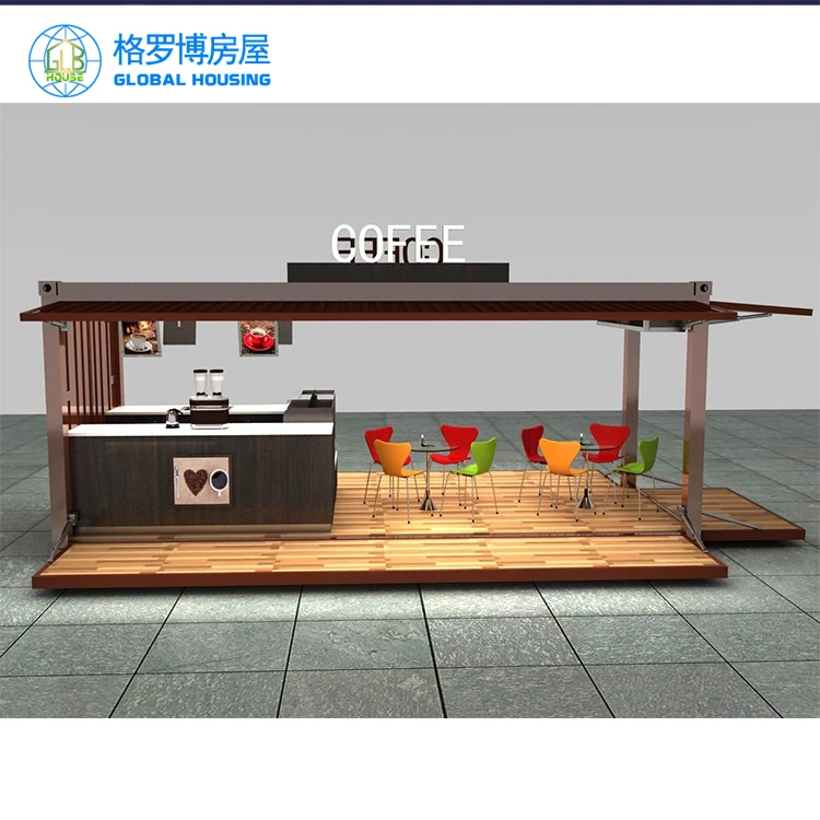 shipping container house portable bar prefab coffee shop steel plate modular casa real estate