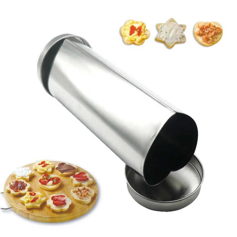 Amazon Hot Sale Tin Heart Shape Party Canape Bread Mold for Appetizers