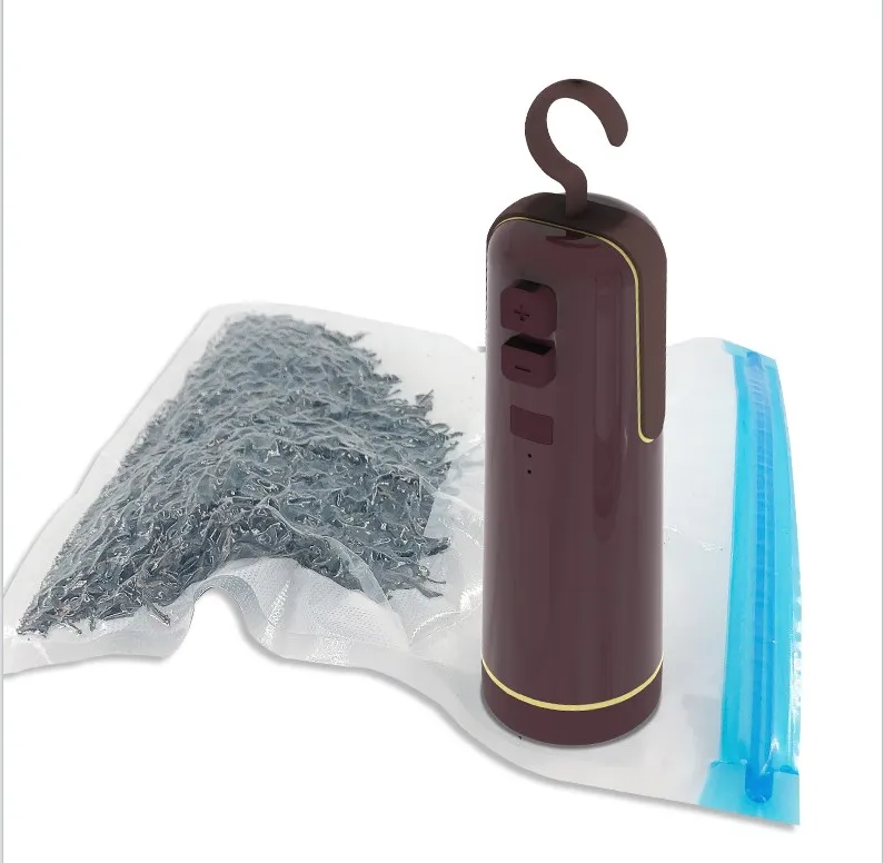 2022 Upgrade Portable Mini USB Rechargeable Vacuum Pump Electric Handheld Food Vacuum Sealer Set With Vacuum Seal Bags