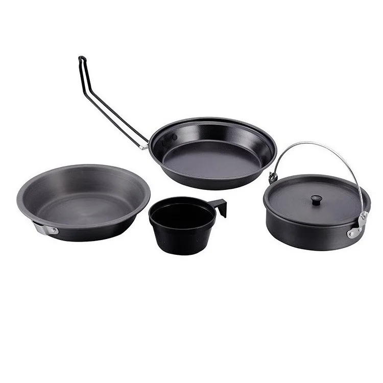 China Made Cooking Outdoor Kitchen Cookware Set Aluminium Camping Cookware Set