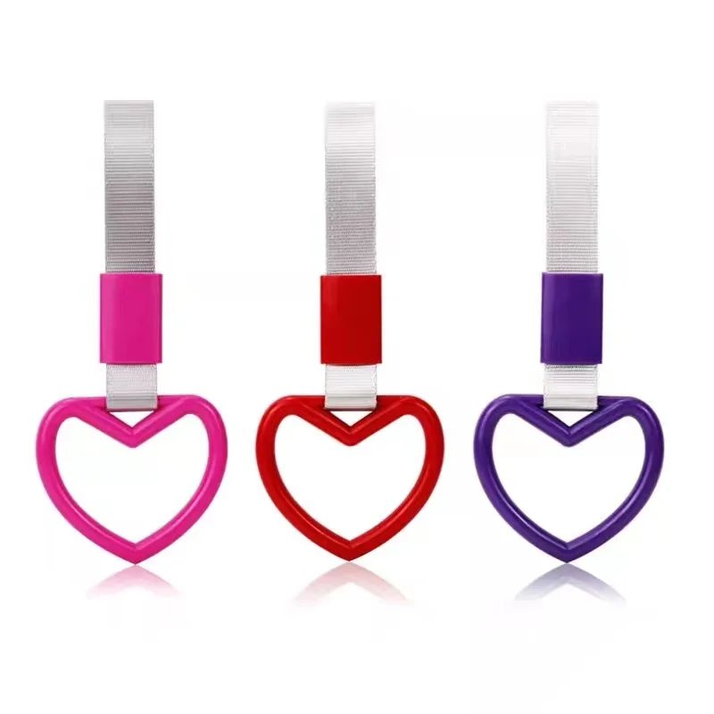 Universal JDM Custom Shape Plastic Accessories Straps Ring Bulk Heart Subway Train Bus Hand Roof Handle Car Tsurikawa Rng