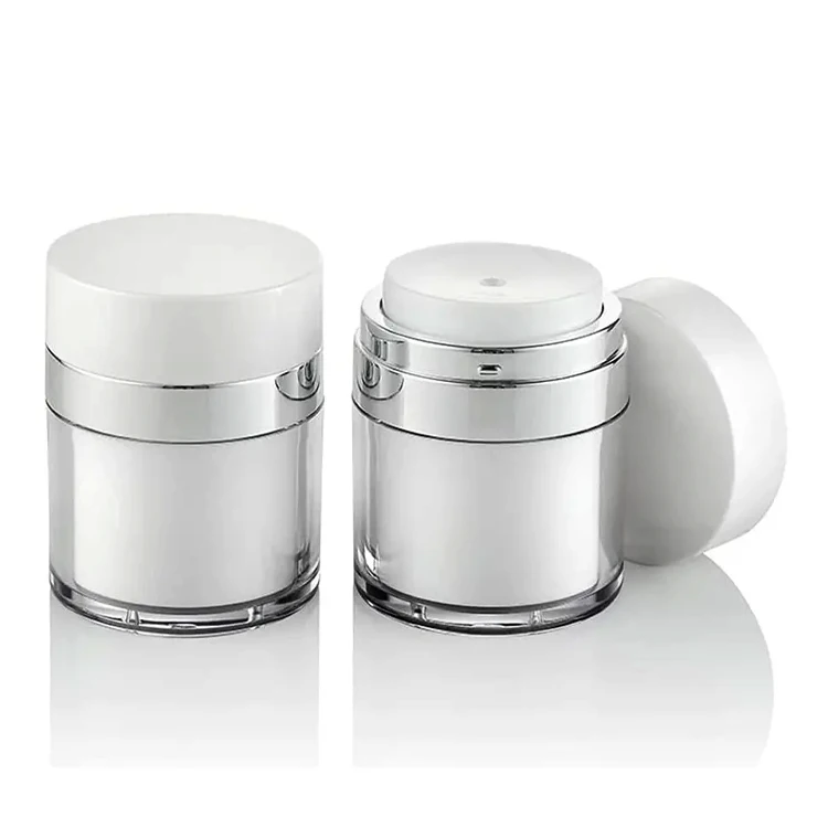 Luxury 15g 30g 50g Empty plastic airless acrylic bottle cosmetic container vacuum pump airless acrylic jar for cream