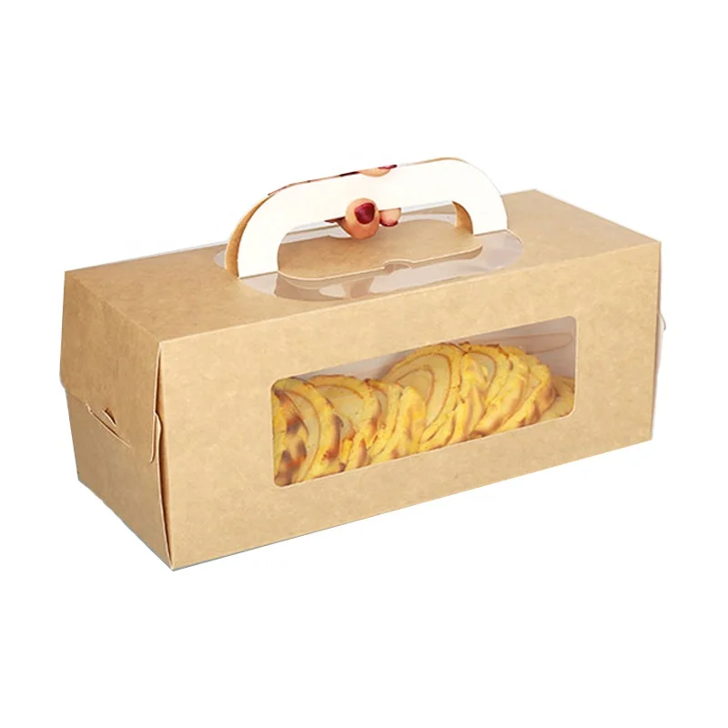 Colorful Printing Cake Boxes With Handle And Window Cheese Cake Box Pastry Box