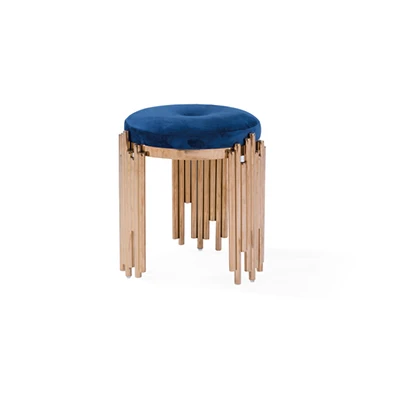Velvet Footrest Stool Round Modern Makeup Vanity Dressing Stool for Living Room, Bedroom