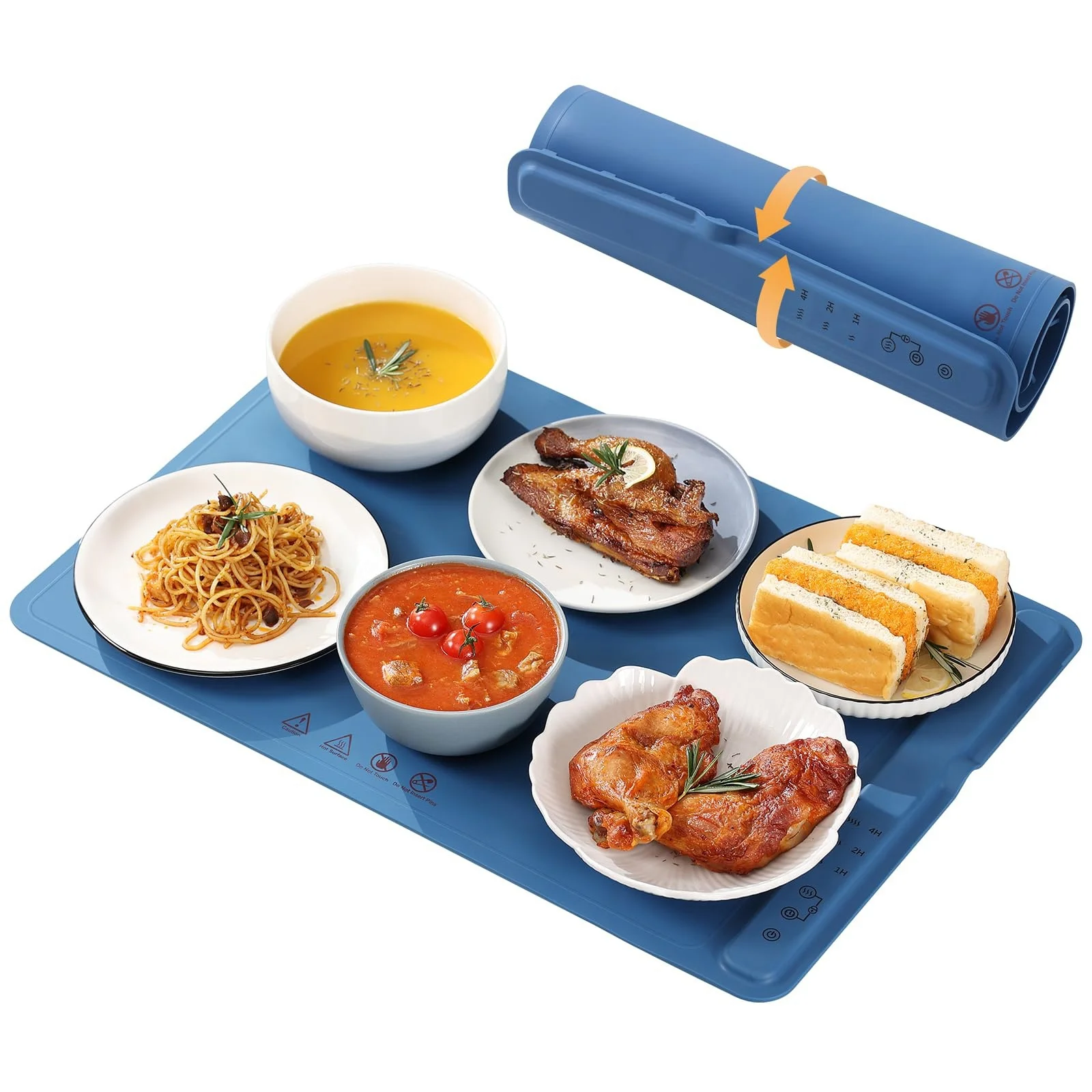 New Foldable Adjustable Temperature Silicone Food Warming Tray Silicone Electric Heating Tray Electric Warming Tray