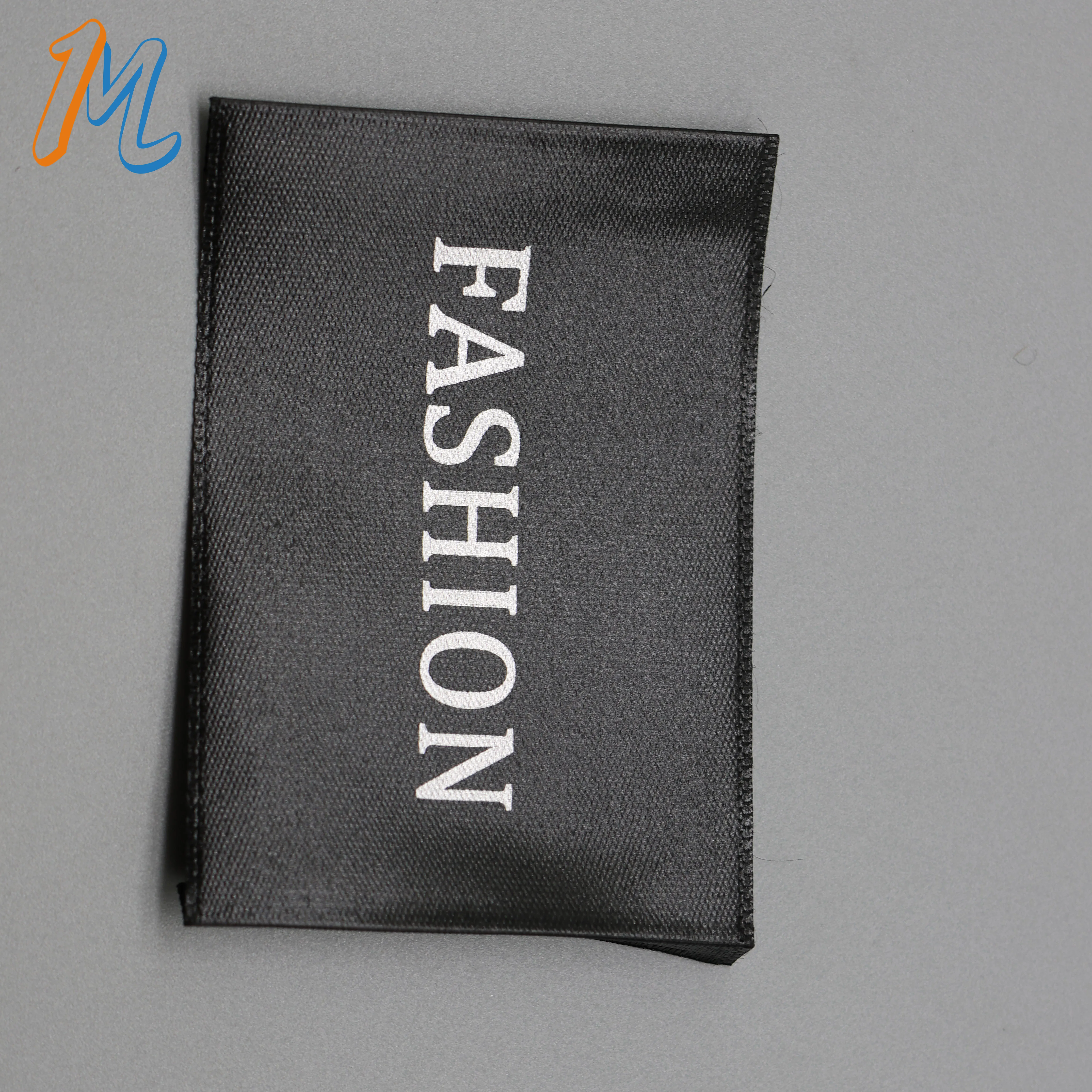 Factory Price Private Woven Damask Satin Brand Tags Custom Logo Tag Etiquette Personalise Vetement Woven Label For Clothes Print