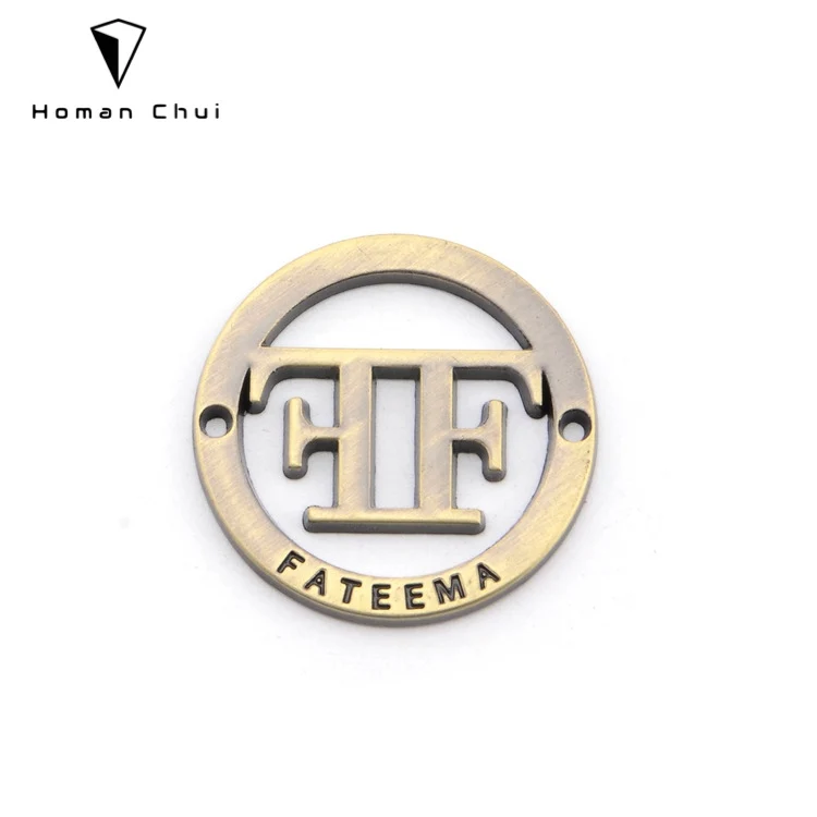 Brushed Antibrass Metal Label for Leather Bag Accessories