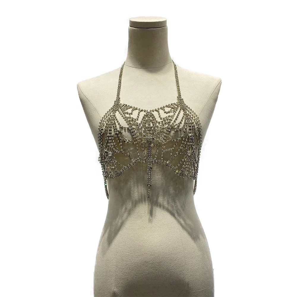 ON004 Wholesale Popular Cheap Women Girls Bra Chain Jewelry Nipple Rings Sexy Body Chain