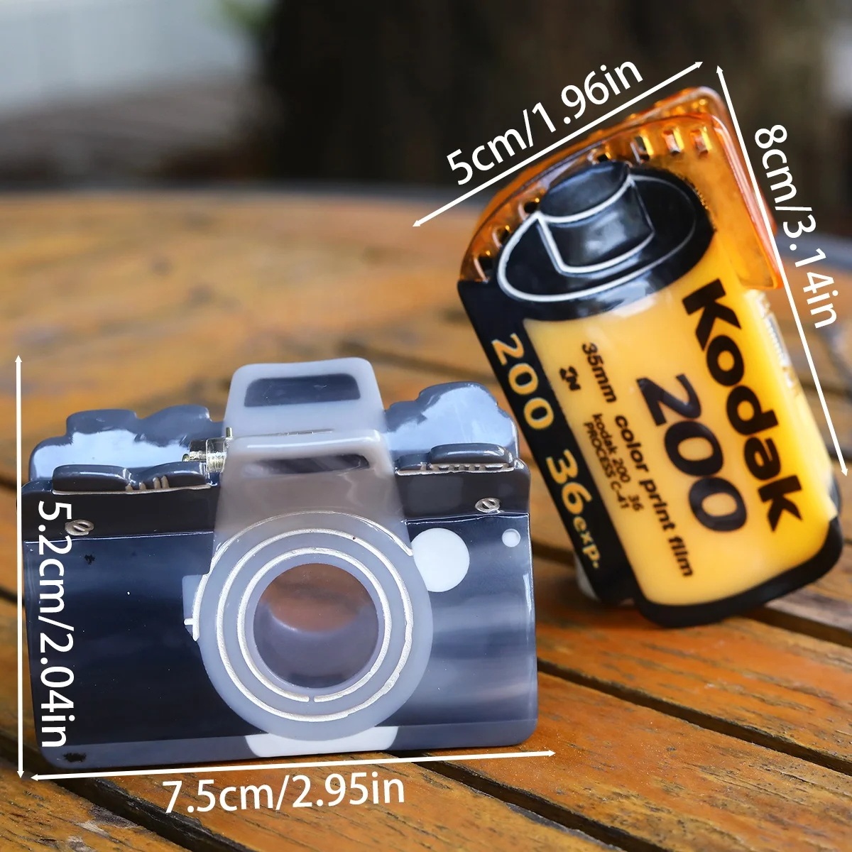 personalized novelty custom acetate hair claw roll film camera small hair claw