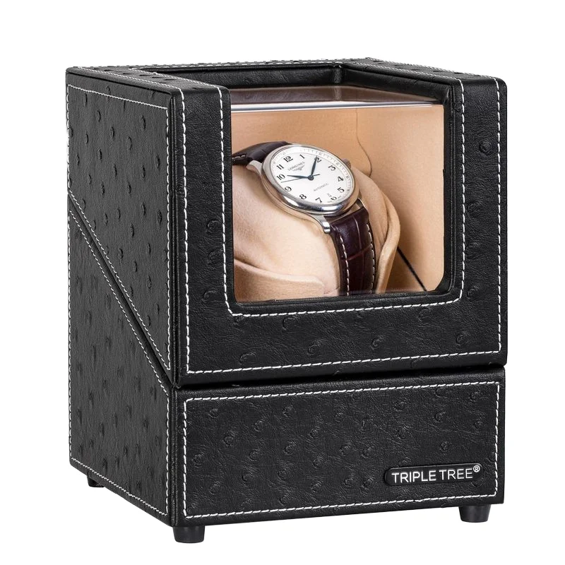 Automatic Single Watch Winder with Quiet Motor PU Leather Display Box Jewelry Storage Organizer Watch Box Cases