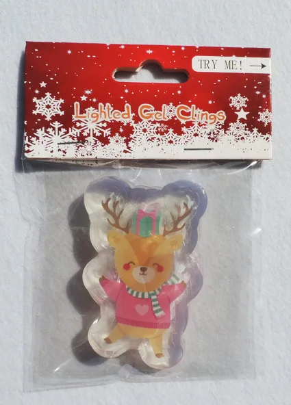 LED  Jelly Window Stickers TPR Lighting for Holiday Decoration Christmas Gel Clings  Jelly  Stickers