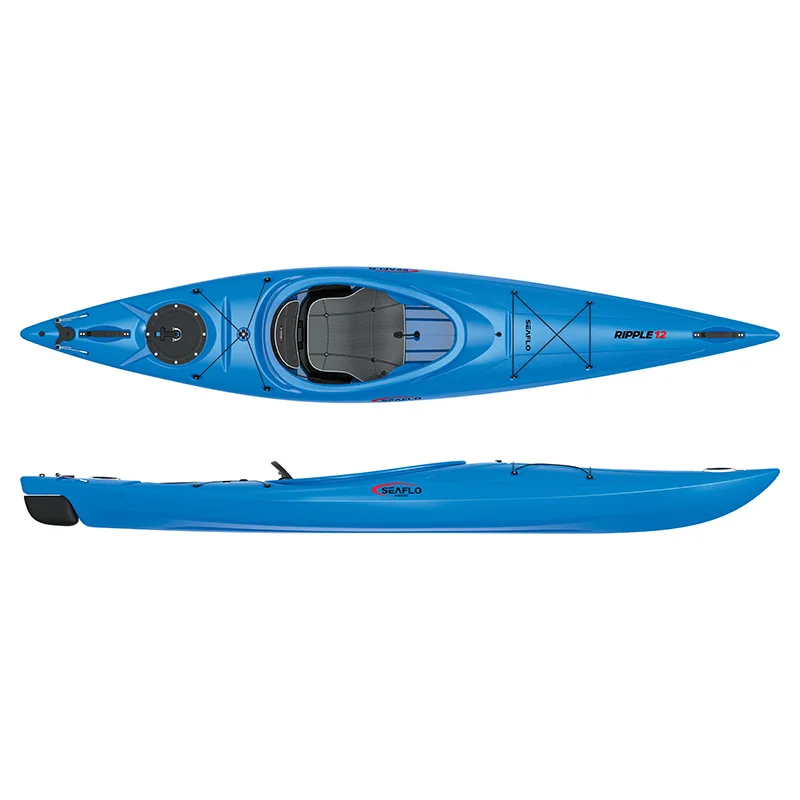 Новый дизайн SEAFLO сидящий в каяке HDPE 12 футов каяк Однодневный небольшой морской с редким сиденьем интегрированное Рулевое управление