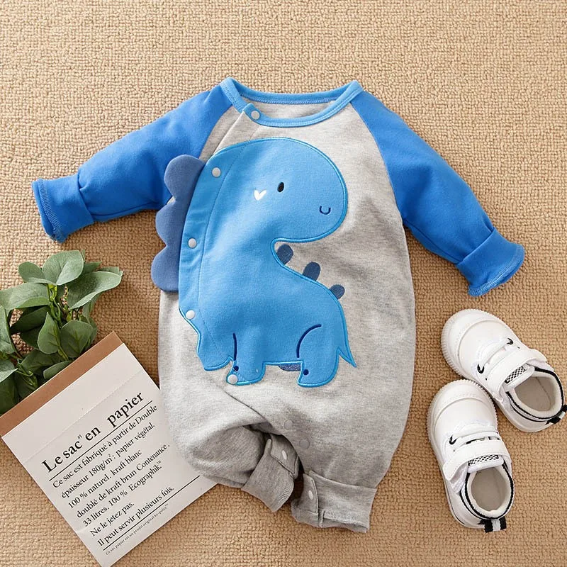 Baby jumpsuit spring and autumn cotton baby cartoon crawling clothes newborn clothes baby body