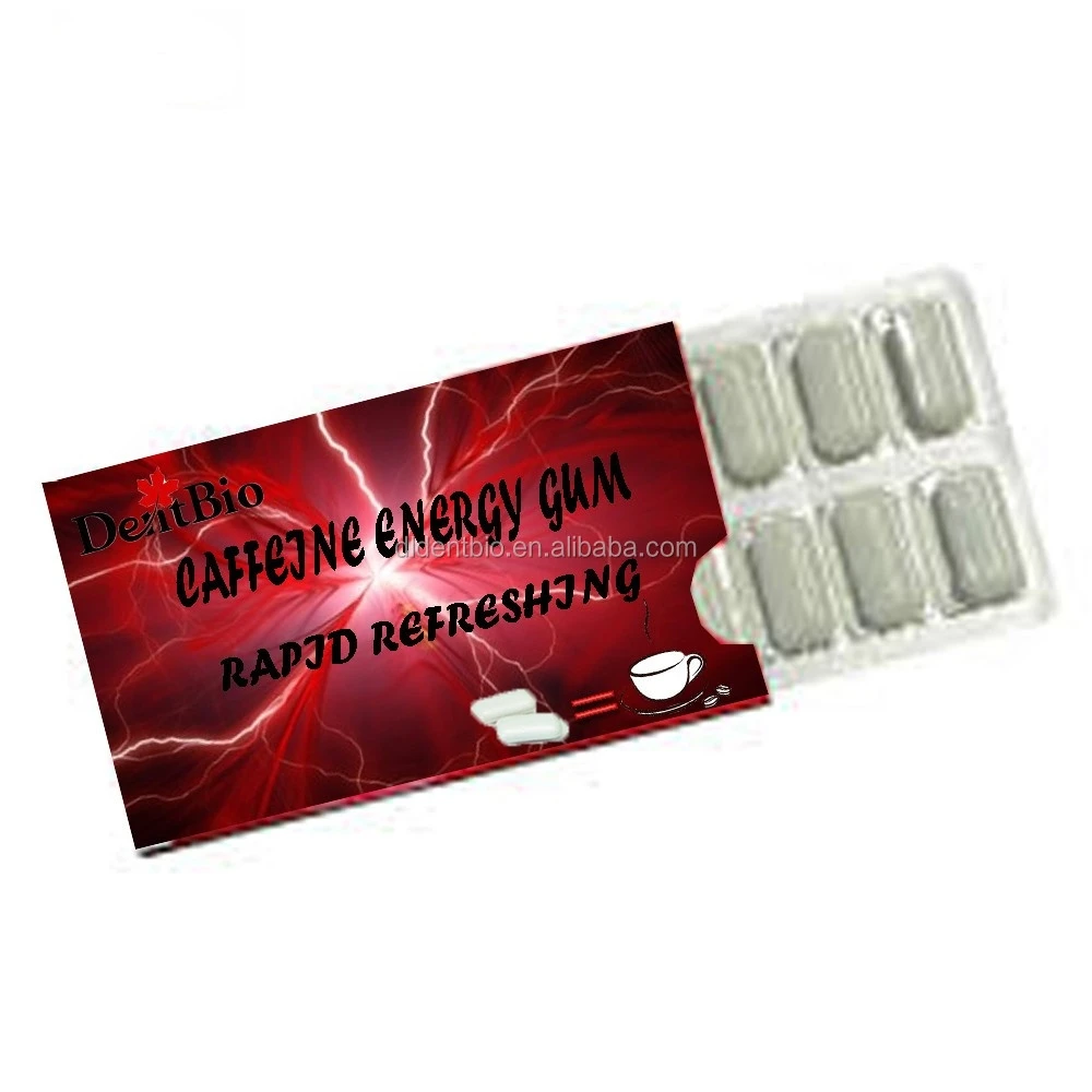 Caffeinated Guarana Taurine Power Sugar Free Refresh Energy Chewing Gum