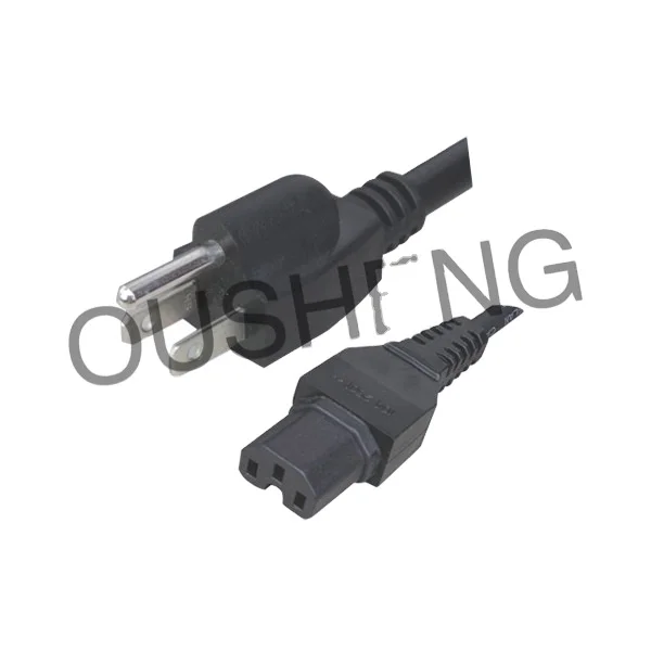 
NEMA 5-15P US plug to IEC 60320 C15 Power Cord 