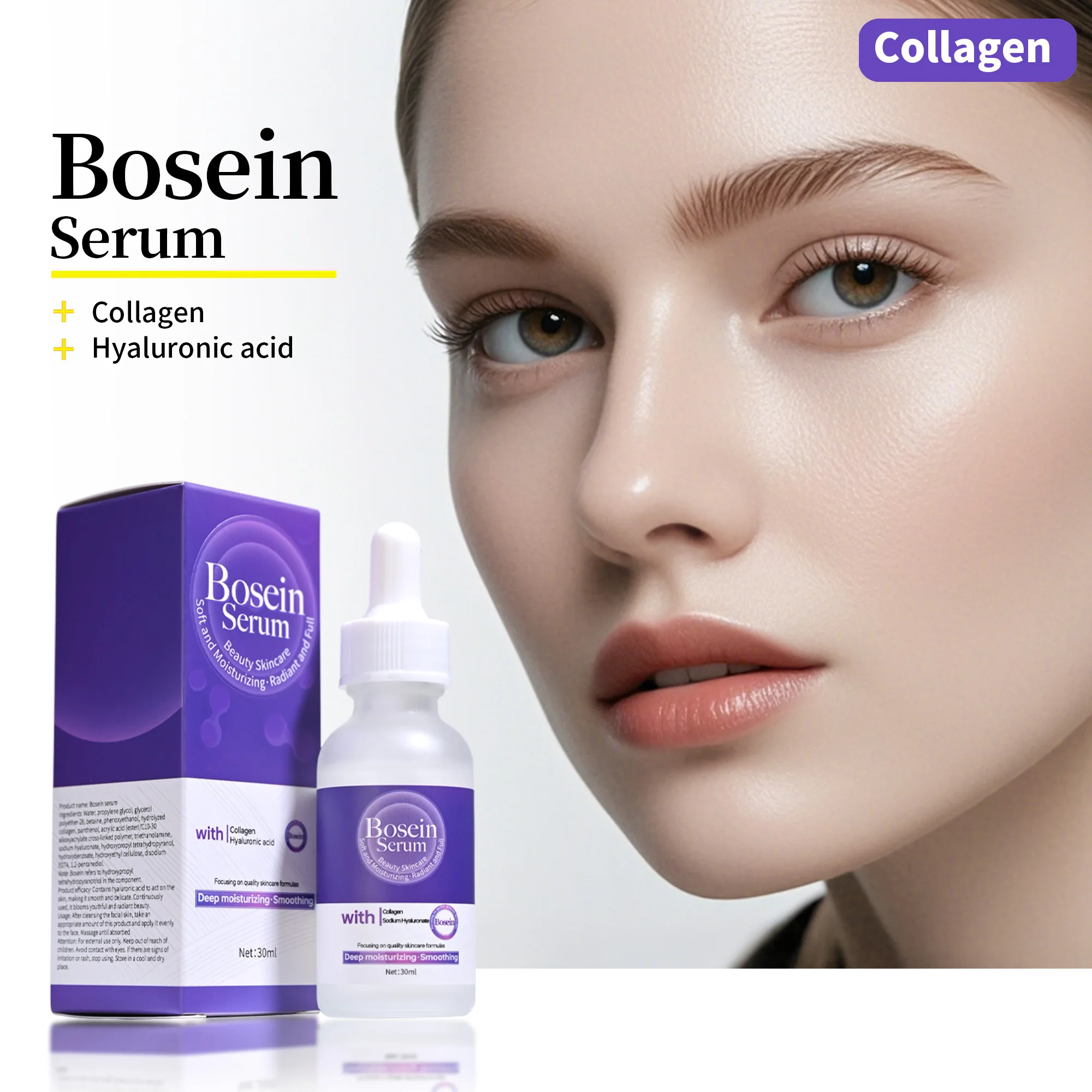 Bosein Hydrating Anti-Aging Skincare Face Tightening Collagen Serum Organic Natural Vitamin c Serum