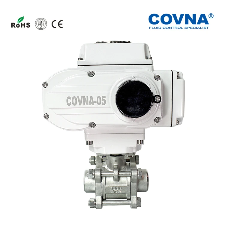 COVNA 1/4 inch to 4 inch Stainless Steel NPT / BSP Thread 2 Way 3 Piece Motor Driven Ball Valve