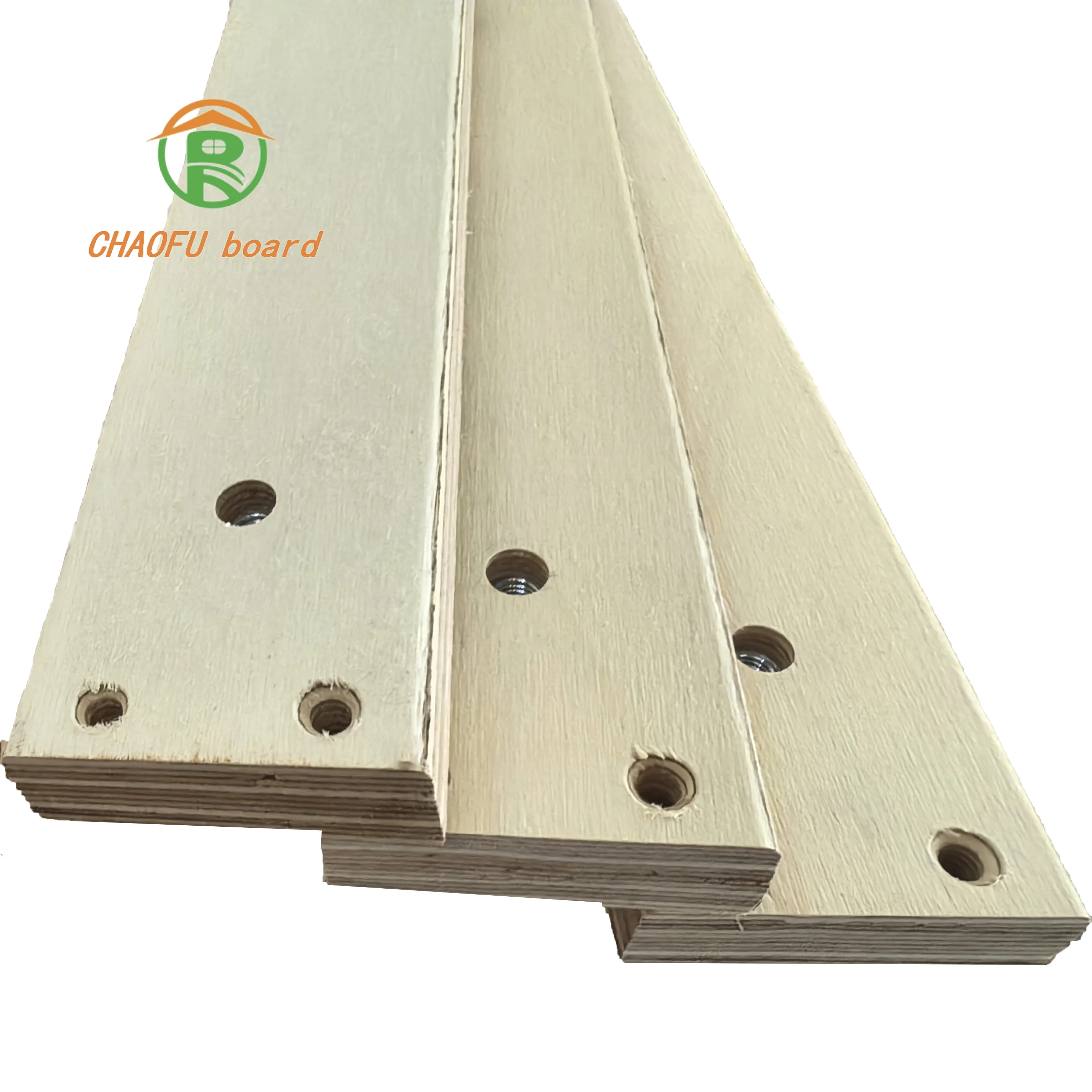 punch hole  wood strips coating film wood skirting line shape customization practical wood strip chinese factory