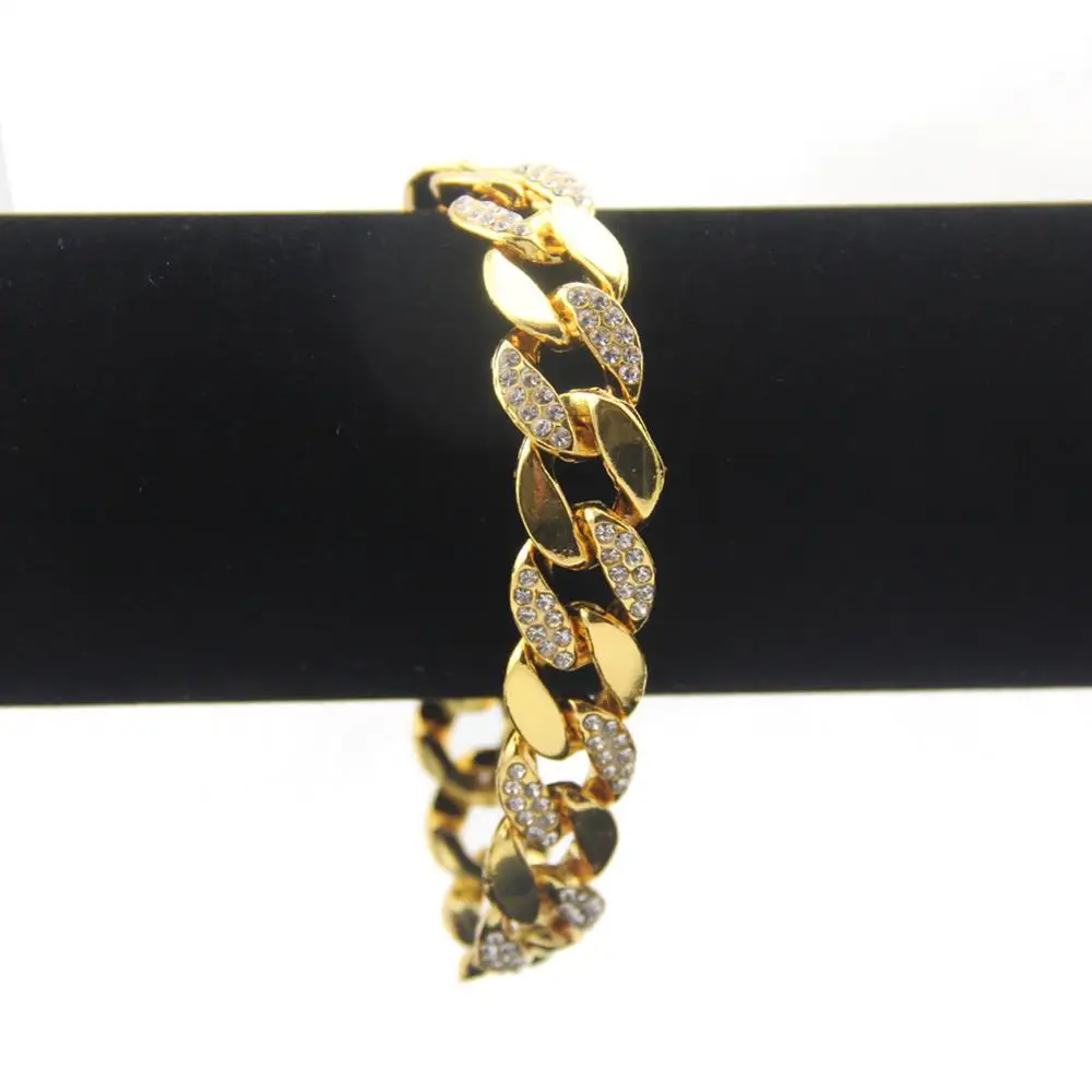 Лидер продаж позолоченная цепочка с драгоценным камнем в стиле хип-хоп 18 карат ювелирное ожерелье