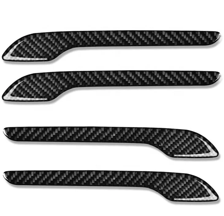 Real Carbon Fiber Decorative Car Door Handle Protection Cover for Tesla Model 3/Model Y