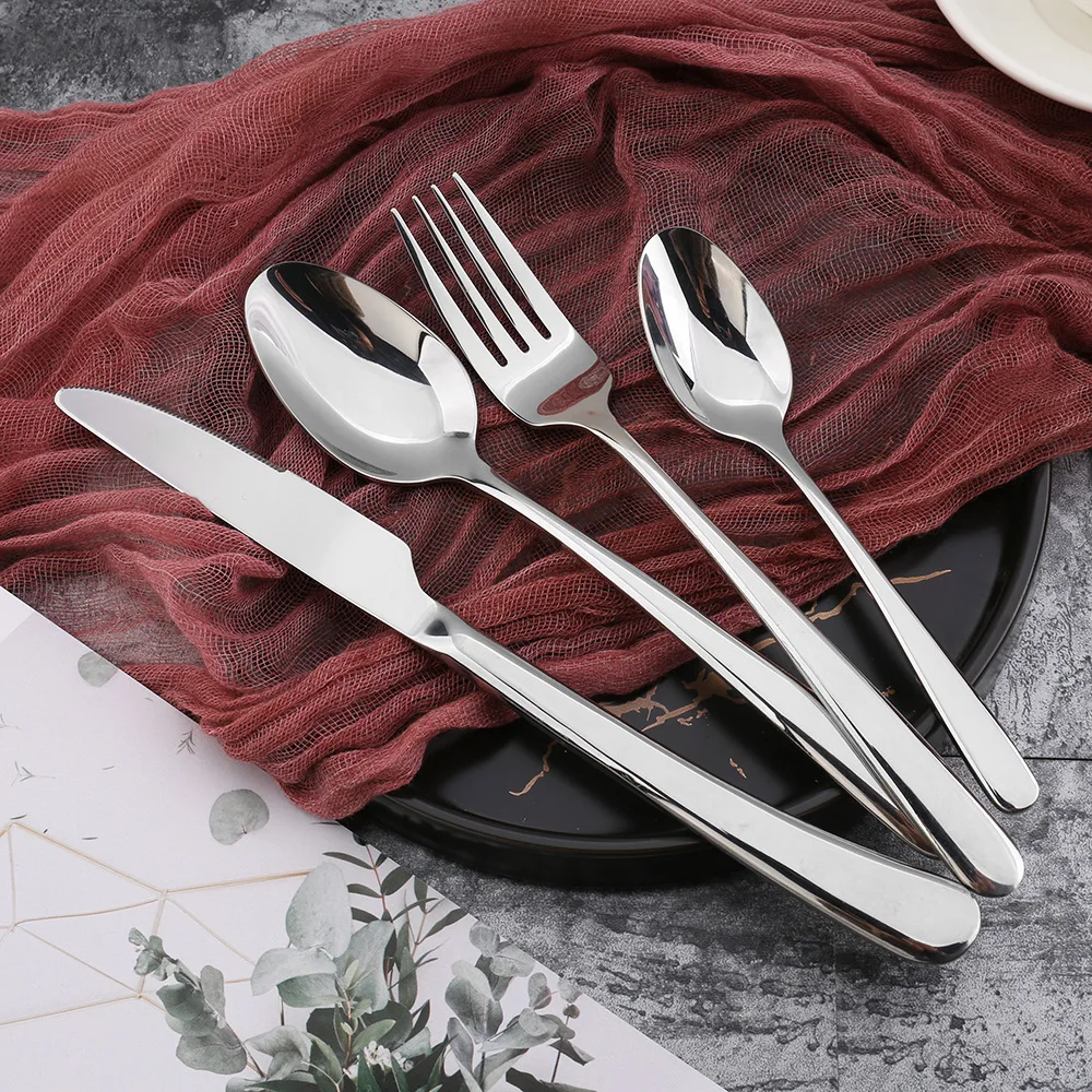 
Custom Portable Luxurary Flatwares Stainless Steel Flatware Sets For Travel And Home 