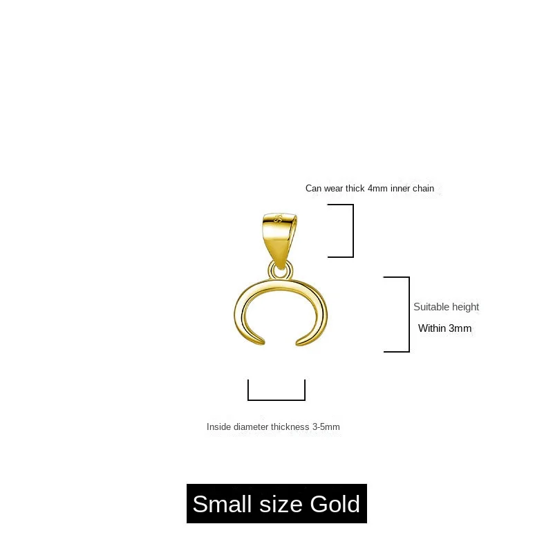 925 Silver Plated 18-Karat Gold Buddha Pendant Fastener Ox Nostril Jade Buckle Cross Hole Not Fade Empty Jewelry Component