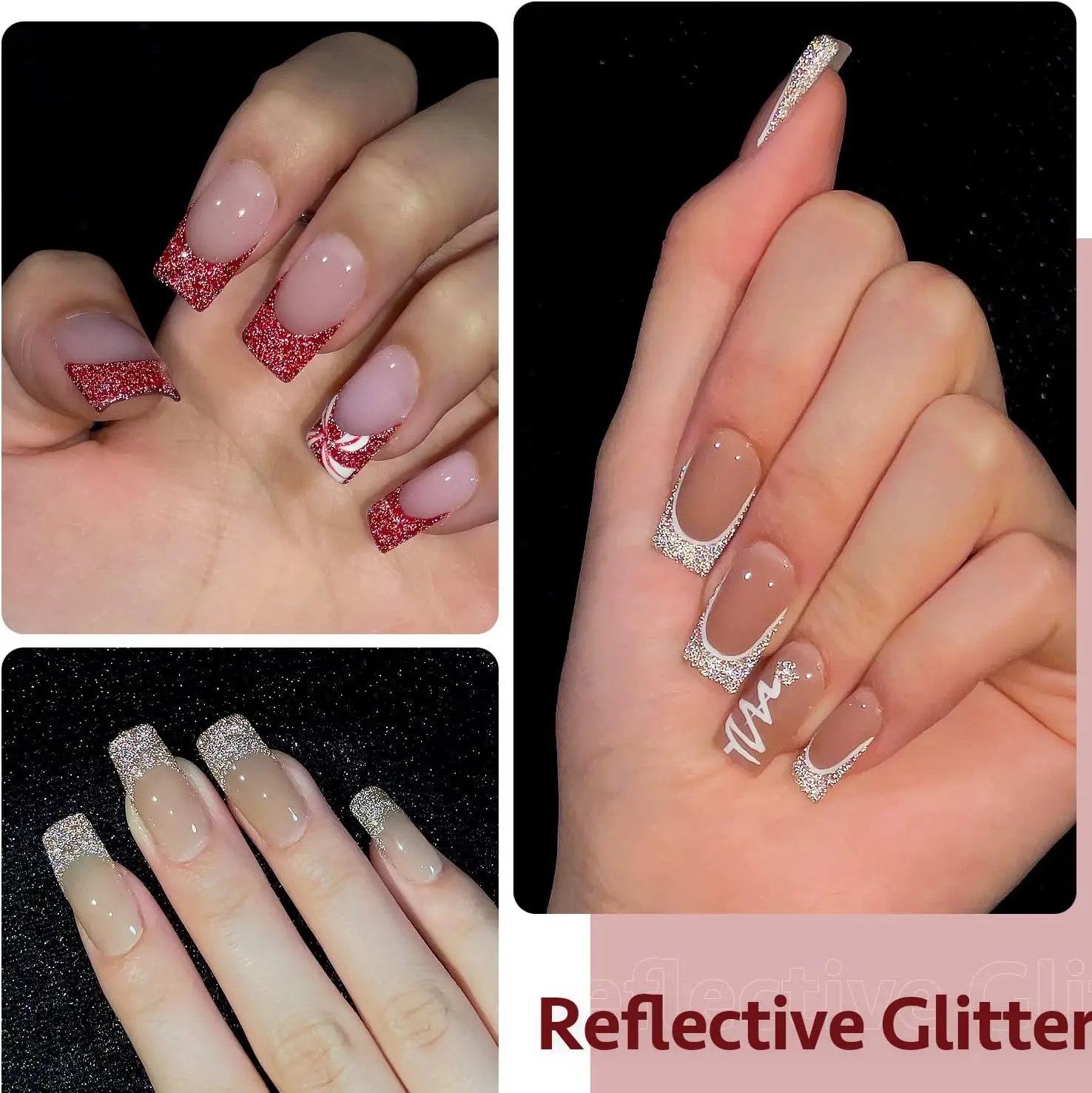 Reflective Glitter Nail Gel Polish Kit UV LED Soak Off Nail Polish Home DIY Manicure Nail Salon Varnish