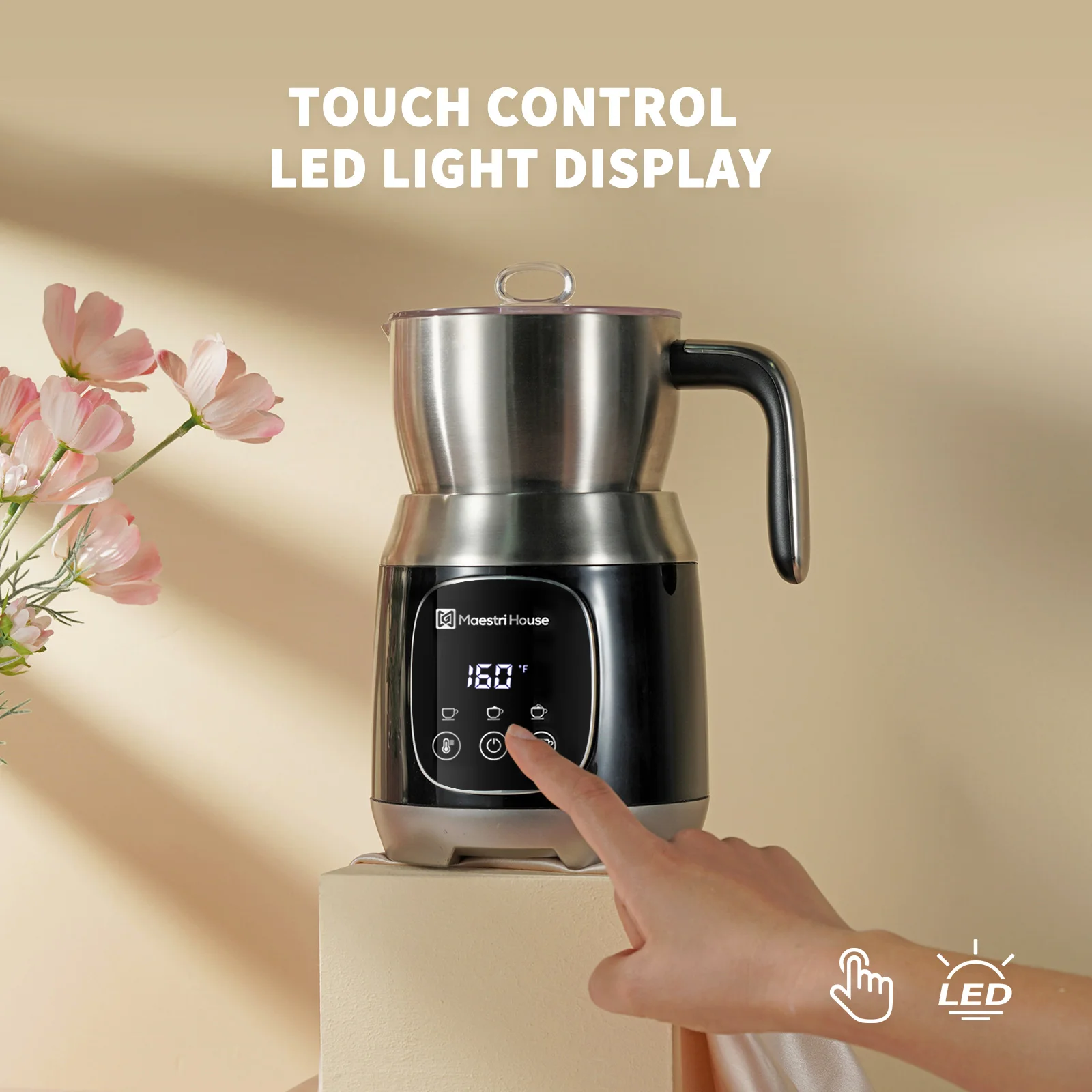 Maestri дом MMF-9304 образователь пены машина нагреватель Электрический Кофе чайник магазин 21 унций черные Съемная вспениватель молока для искусство латте