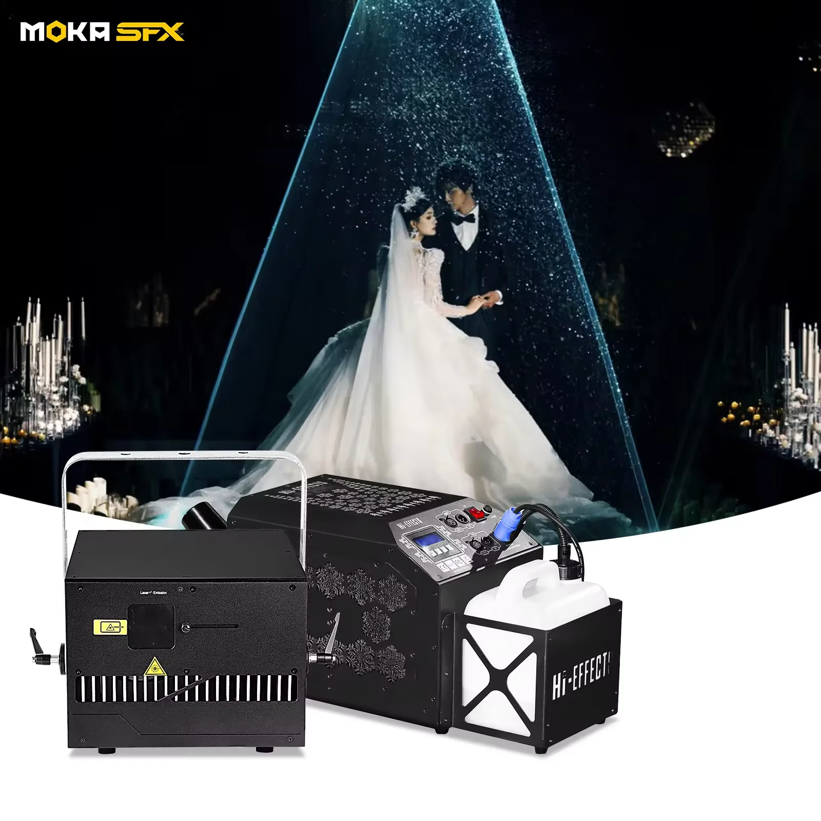 MOKA 3w 6w 10w 20w Laser Show ILDA 3d wedding lazer with snow machine Projector  Disco Stage Full Color Lazer Animation Dj Lazer