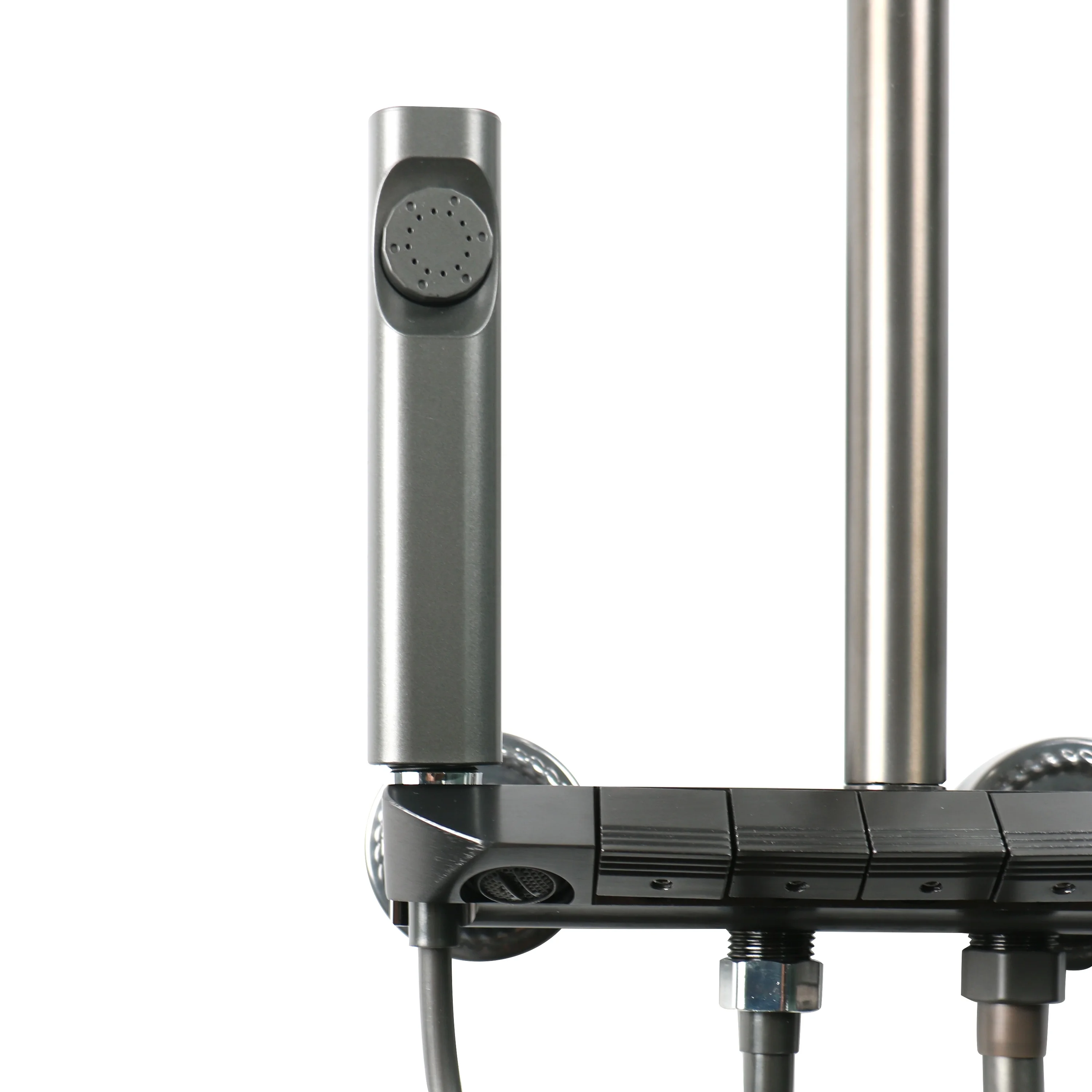 Factory Gun Grey Piano Button Shower Set Waterfall Device Piano Faucet Big Platform Thermostat Shower Set Piano Shower Set