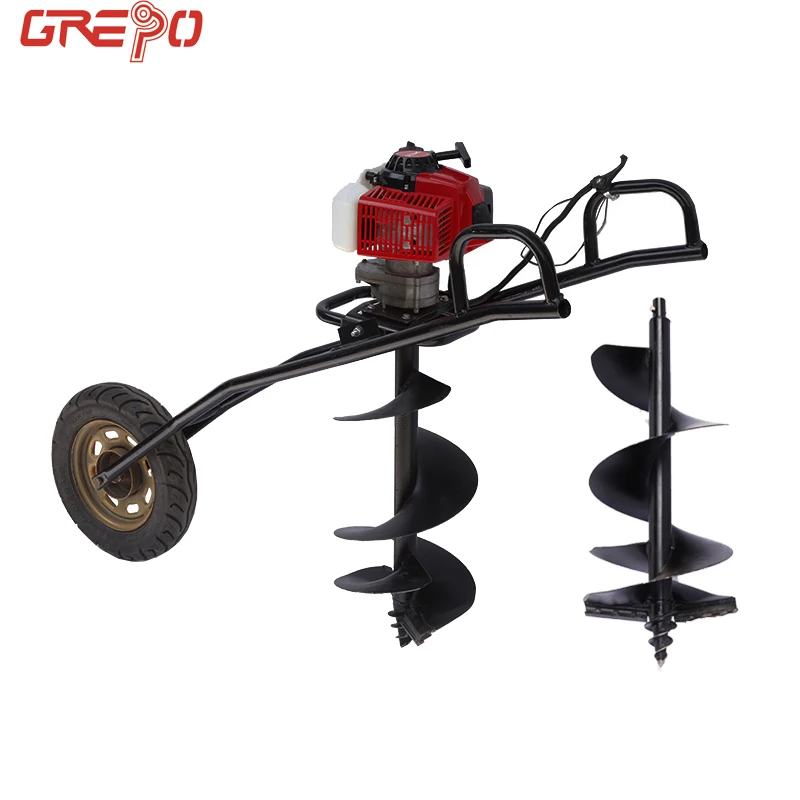 Hot Sale Trolley Earth Auger Single Wheel Trolley Earth Auger Machine Trolley One Man Earth Auger