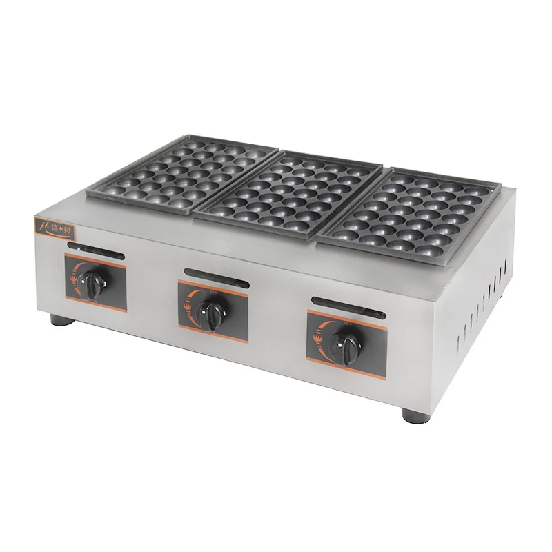 New GH768 gas fishball takoyaki maker 3 non stick plates 84 holes lpg bbq secwind ball cooker octopus cluster cooker for stall