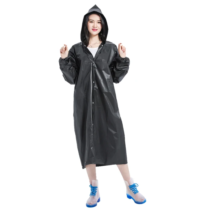 EVA Waterproof Reusable Raincoat with Hood Wholesale Factory Price Raincoat with buttons